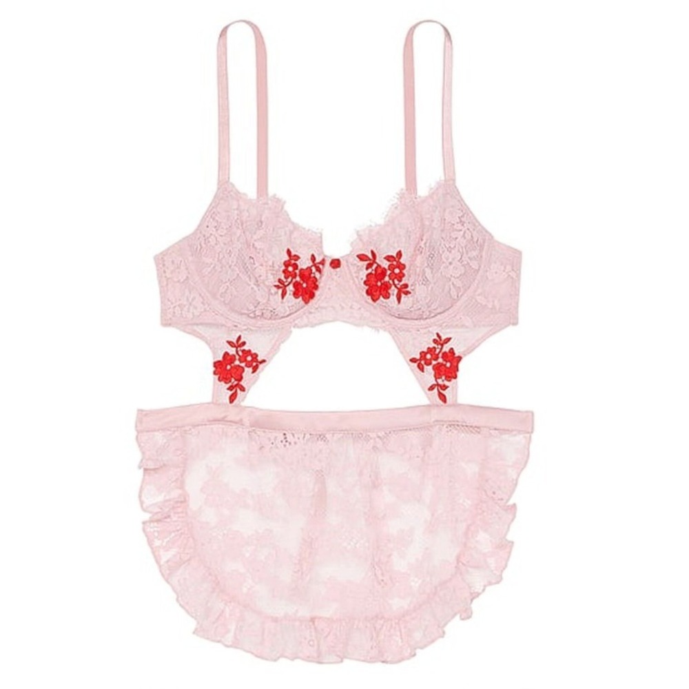 Victoria's Secret Dream Angels Wicked Unlined Lace Apron XS Pink NWT Lingerie